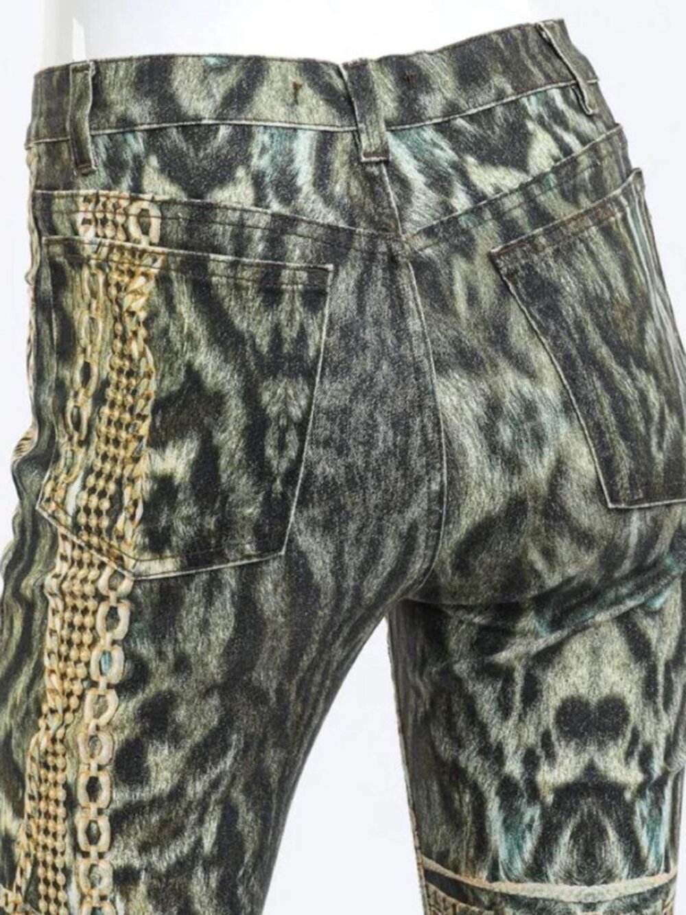 Roberto Cavalli 2003 F/W LEOPARD & CHAIN JEANS - Picture 2 of 4